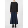 Mm By Max Mara Zadar Long Sleeve Mixed Media Maxi Dress In Black