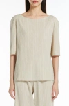 Mm Caraibi Textured Cotton Blend Top In Sand