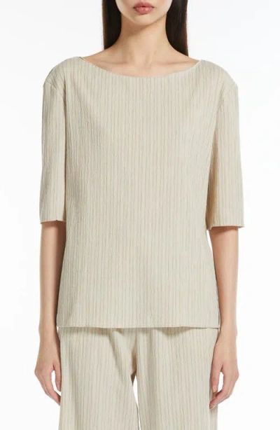Mm Caraibi Textured Cotton Blend Top In Sand