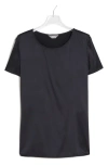 Mm Cortona Stretch Silk Top In Navy