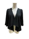 Mm Couture Women's Beaded Shrug Open Front Draped Blouse In Black In Black