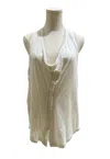 Mm Couture Women's Cotton Oversized Slouch Chiffon Trim Tank Top In Multicolor In Multi