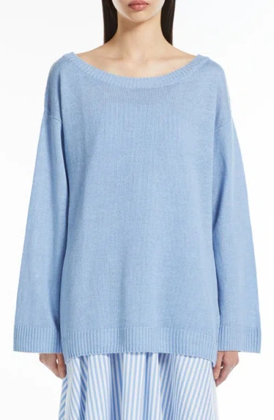 Mm Dandy Linen Sweater In Light Blue