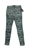 MM DENIM WOMEN'S MID RISE SLIM FLORAL PRINT SKINNY JEANS IN MULTICOLOR