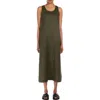 Mm Douglas Twist Back Sleeveless Linen Maxi Dress In Dark Green