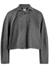 Mm Era Cropped Cotton-blend Jacket In Gray