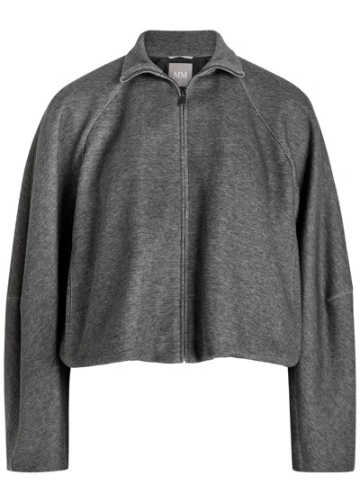 Mm Era Cropped Cotton-blend Jacket In Gray
