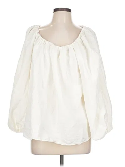 Pre-owned Mm. Lafleur 3/4 Sleeve Blouse In White