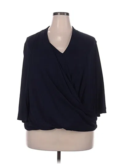 Pre-owned Mm. Lafleur 3/4 Sleeve Top Blue Cowl Neck Tops