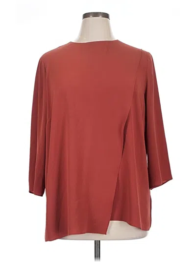 Pre-owned Mm. Lafleur 3/4 Sleeve Top Burgundy Boatneck Tops