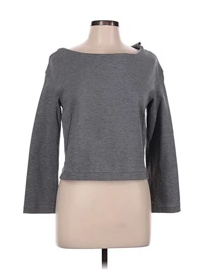 Pre-owned Mm. Lafleur 3/4 Sleeve Top Gray Boatneck Tops