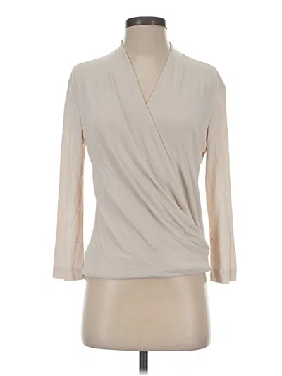 Pre-owned Mm. Lafleur 3/4 Sleeve Top Ivory Plunge Neckline Tops In White