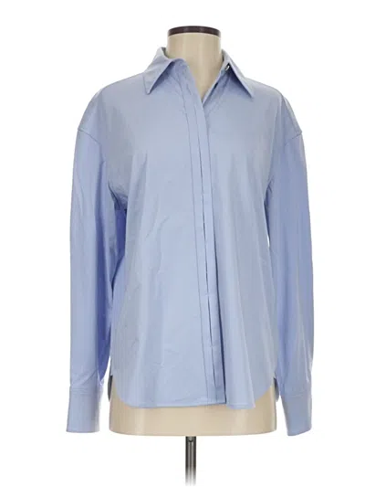 Pre-owned Mm. Lafleur Long Sleeve Blouse In Blue