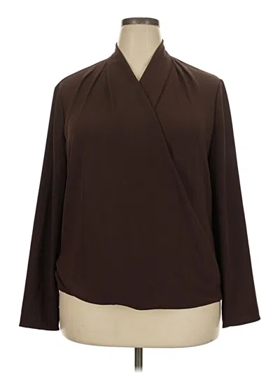 Pre-owned Mm. Lafleur Long Sleeve Blouse In Brown