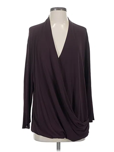 Pre-owned Mm. Lafleur Long Sleeve Blouse In Burgundy