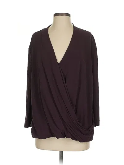 Pre-owned Mm. Lafleur Long Sleeve Blouse In Burgundy
