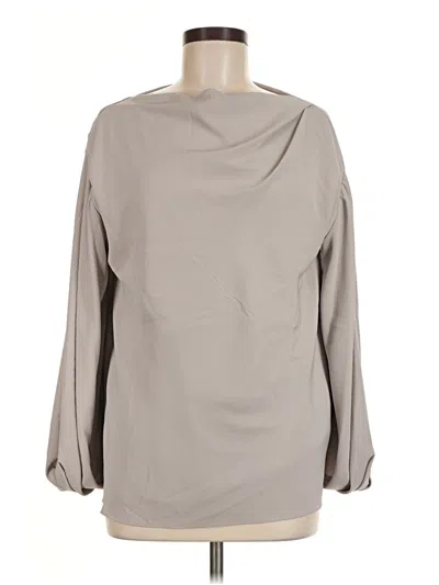 Pre-owned Mm. Lafleur Long Sleeve Blouse In Gray