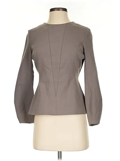 Pre-owned Mm. Lafleur Long Sleeve Blouse In Gray