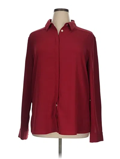 Pre-owned Mm. Lafleur Long Sleeve Button Down Shirt In Burgundy