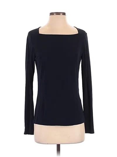 Pre-owned Mm. Lafleur Long Sleeve Top Black Boatneck Tops