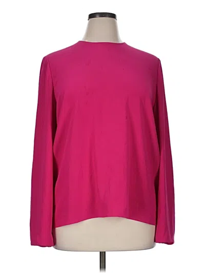 Pre-owned Mm. Lafleur Long Sleeve Top Pink Crew Neck Tops