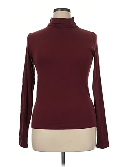 Pre-owned Mm. Lafleur Long Sleeve Turtleneck In Burgundy