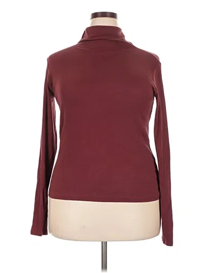 Pre-owned Mm. Lafleur Long Sleeve Turtleneck In Burgundy