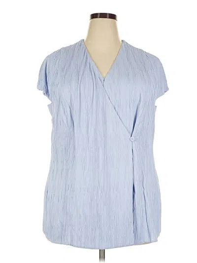 Mm. Lafleur Short Sleeve Blouse In Blue