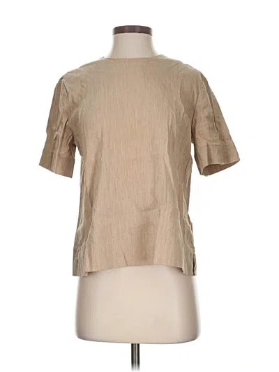 Pre-owned Mm. Lafleur Short Sleeve Blouse In Brown