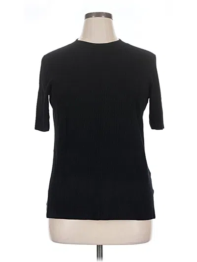 Pre-owned Mm. Lafleur Short Sleeve Top Black Crew Neck Tops