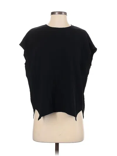 Pre-owned Mm. Lafleur Short Sleeve Top Black Keyhole Neckline Tops
