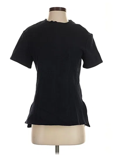 Pre-owned Mm. Lafleur Short Sleeve Top Black Mock Neckline Tops