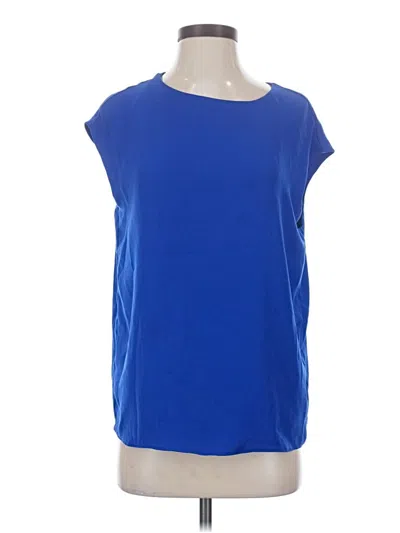 Pre-owned Mm. Lafleur Short Sleeve Top Blue Boatneck Tops