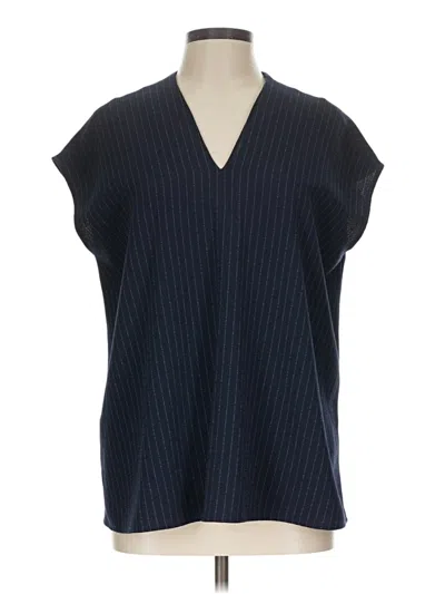 Pre-owned Mm. Lafleur Short Sleeve Top Blue V-neck Tops