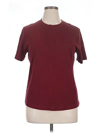 Pre-owned Mm. Lafleur Short Sleeve Top Burgundy Crew Neck Tops