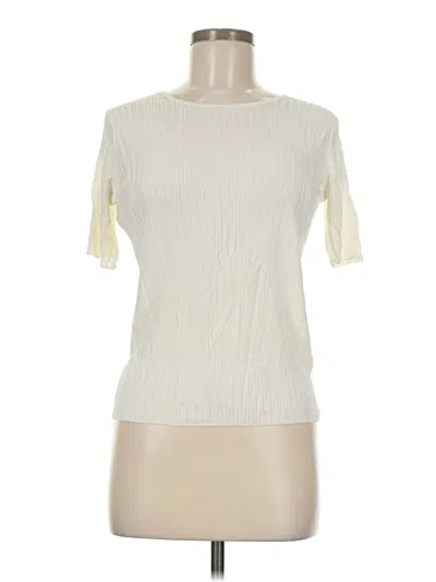 Pre-owned Mm. Lafleur Short Sleeve Top Ivory Boatneck Tops In White