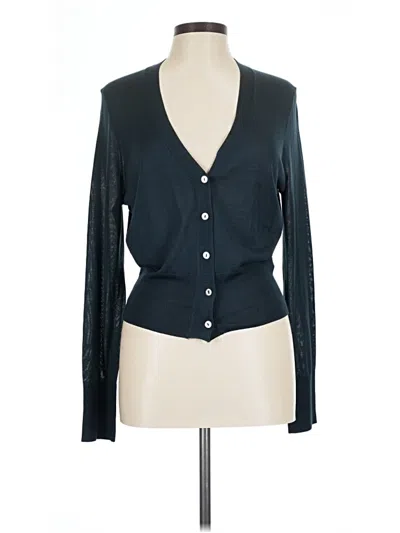 Pre-owned Mm. Lafleur Silk Cardigan Sweater In Teal