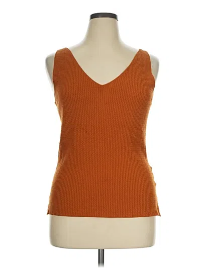 Pre-owned Mm. Lafleur Sleeveless Top Orange Sweetheart Neckline Tops