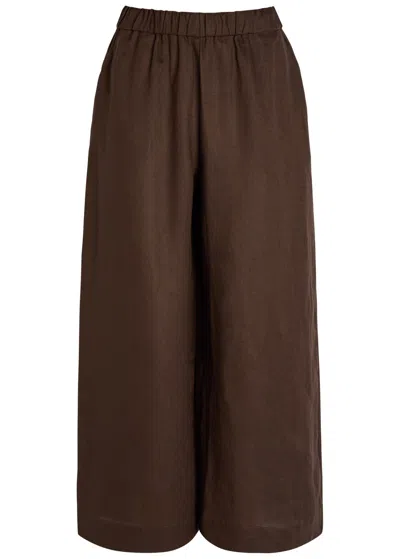 Mm Linen Trousers In Brown
