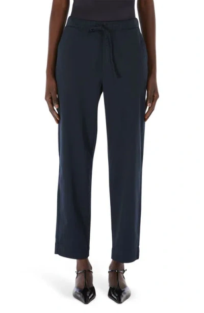 Mm Mara Stretch Cotton Drawstring Ankle Pants In Navy