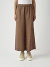 Mm Max Mara Linen Crop Trousers In Brown