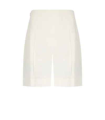 Mm Max Mara Balta White Bermuda Shorts In Neutral