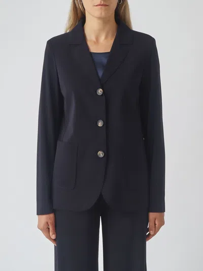 Mm Max Mara Blazer Woman Color Navy In Black