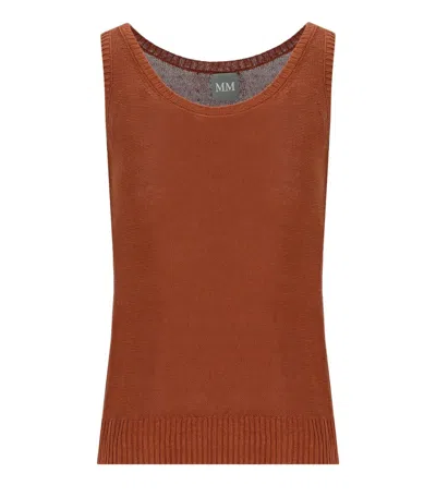 Mm Max Mara Brava Rust Red Top In Brown