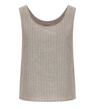Mm Max Mara Caliga Beige Top In Brown