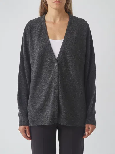 Mm Max Mara Cardigan Woman Color Charcoal In Gray