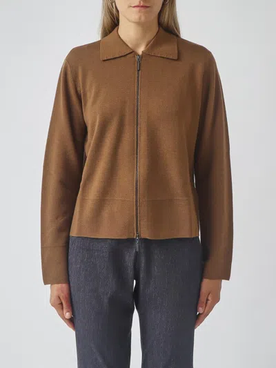 Mm Max Mara Cardigan Woman Color Tobacco In Brown