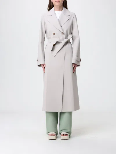 Mm Max Mara Cedro Double-breasted Trench Coat In Gray