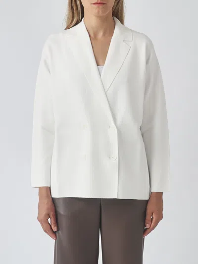 Mm Max Mara Coat Woman Color White