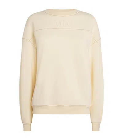 Mm Max Mara Cotton-blend Mogol Sweatshirt In White